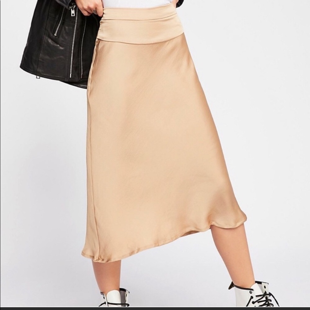 NEW Free People Normani Bias Skirt Gold. Size S
